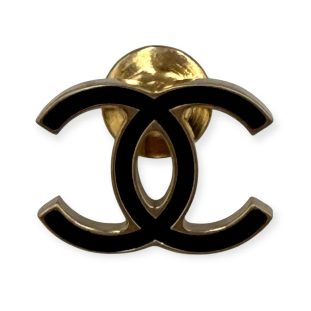 美品✨CHANEL CC Logo Brooch / シャネル ブローチ Chanel CC Logo Brooch – Gold Tone & Black Enamel with Box + COA | eBay