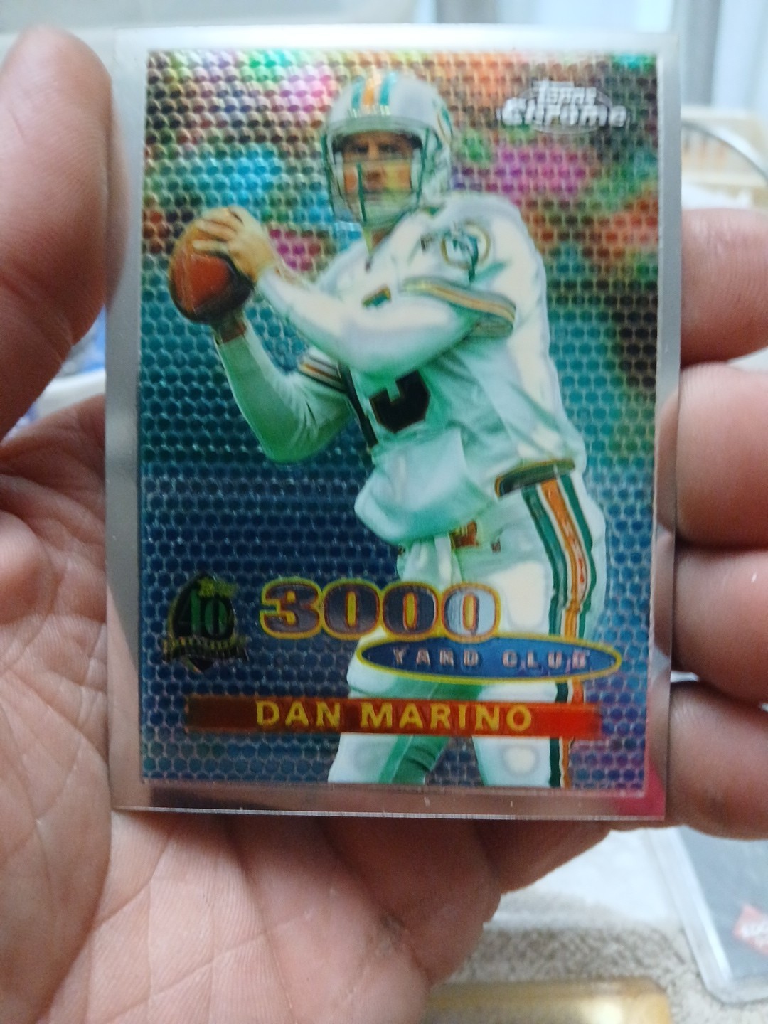 Dan Marino 1996 Topps Chrome Refractor 3000 Yard Club #135 Miami Dolphins