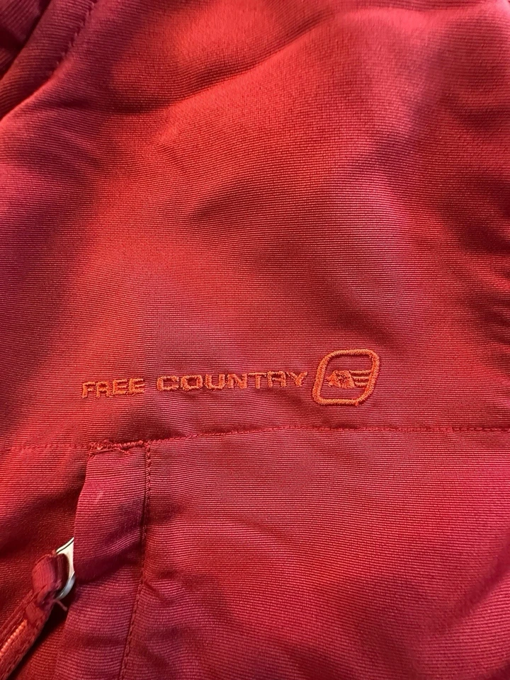 FREE COUNTRY Jacket Mens Burnt Orange Fleece Size Medium Full Zip Up High Neck - Image 3 of 4