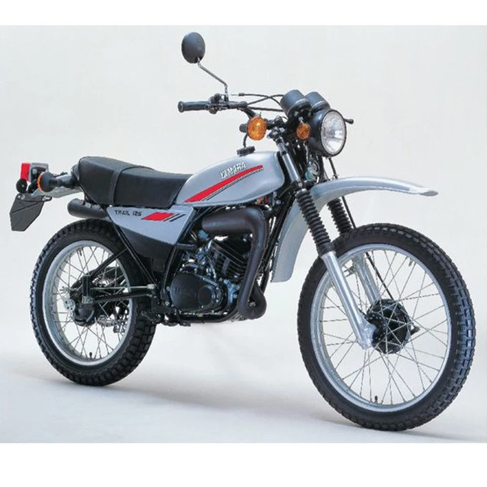 Tubo de escape sistema completo plateado acero inoxidable para Yamaha DT125 DT Enduro Foto 3 de 3