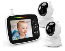 Baby Monitor With 2 Cameras Portable 2 Way Audio Night Vision 960ft Range