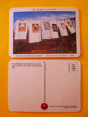 Beer Brewery Coaster ~ NEW BELGIUM Brewing ~ Fort Collins, COLORADO Clean Livin'