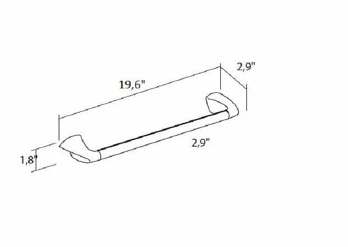 Secret Bath. Polished chrome 20" medium towel bar. Alada collection - Picture 4 of 4