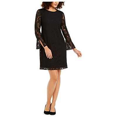 formal anne klein dresses Anne Klein Women's Donna Long Sleeve draped side Overlap Mini Dress Black / 10