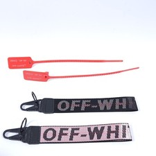 Lot Of 2 OFF-WHITE Belt Key Chains Pink / Black  zip ties