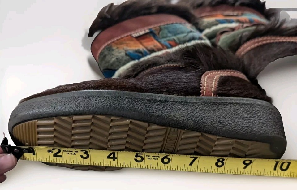 TECNICA Black /Brown Apres Goat Fur Ski Boots Womens Size US 9/9.5