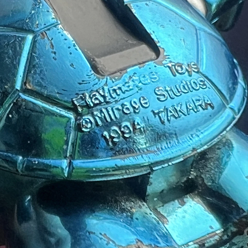 Figura de colección 1994 TMNT Tortugas Ninja azul metálico B-Daman rara Japón como está Foto 4 de 4