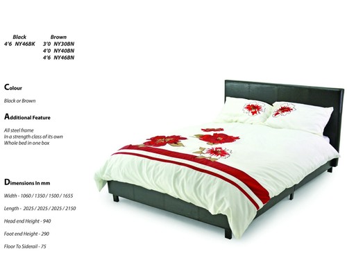 Buy Naya Extra Sturdy Bed Frame In Faux Brown Or Black Single 4ft Double Online In Germany 264479658296