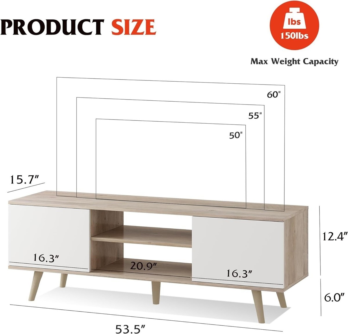 Juego Mueble TV [en.casa] 170 Cm Con Estante Cubo Pared: 5 Compartimentos Y 2 Estantes Laterales – Blanco (Aglomerado)