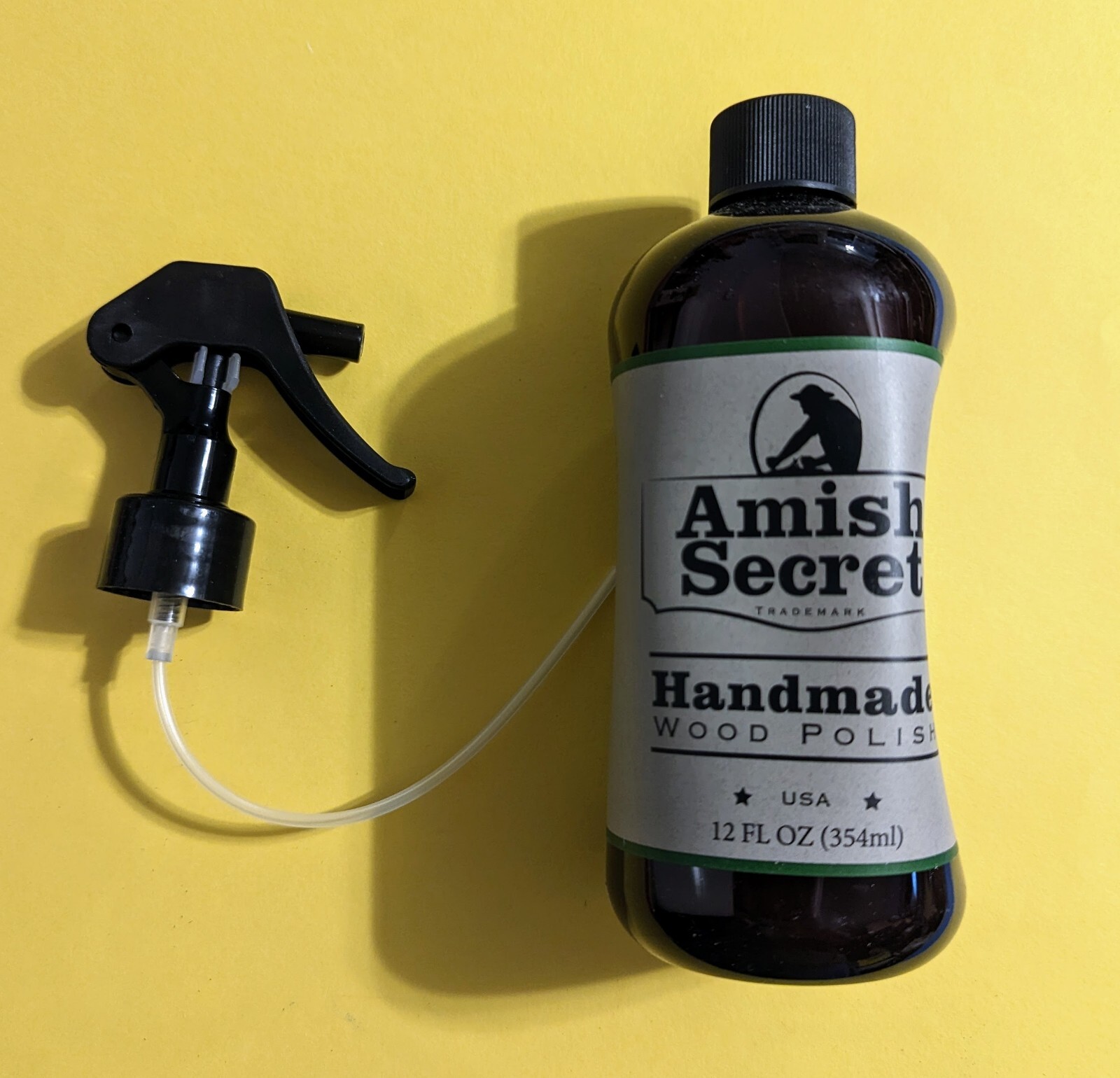 Amish Secret Handmade Wood Polish 12 oz W/ Sprayer Sealed Bottle