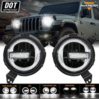 For Jeep Wrangler JL JLU Gladiator 2018 2019 2020-2023 LED Headlights DRL Combo