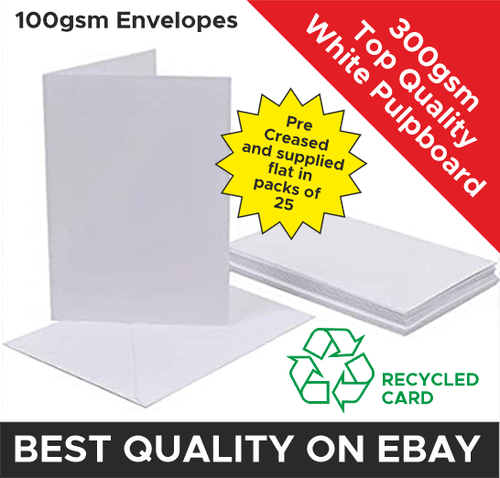 A6/A5/145mm Square Blank Greeting/Wedding  Cards 300gsm with Envelope Pre-Scored - Picture 1 of 4