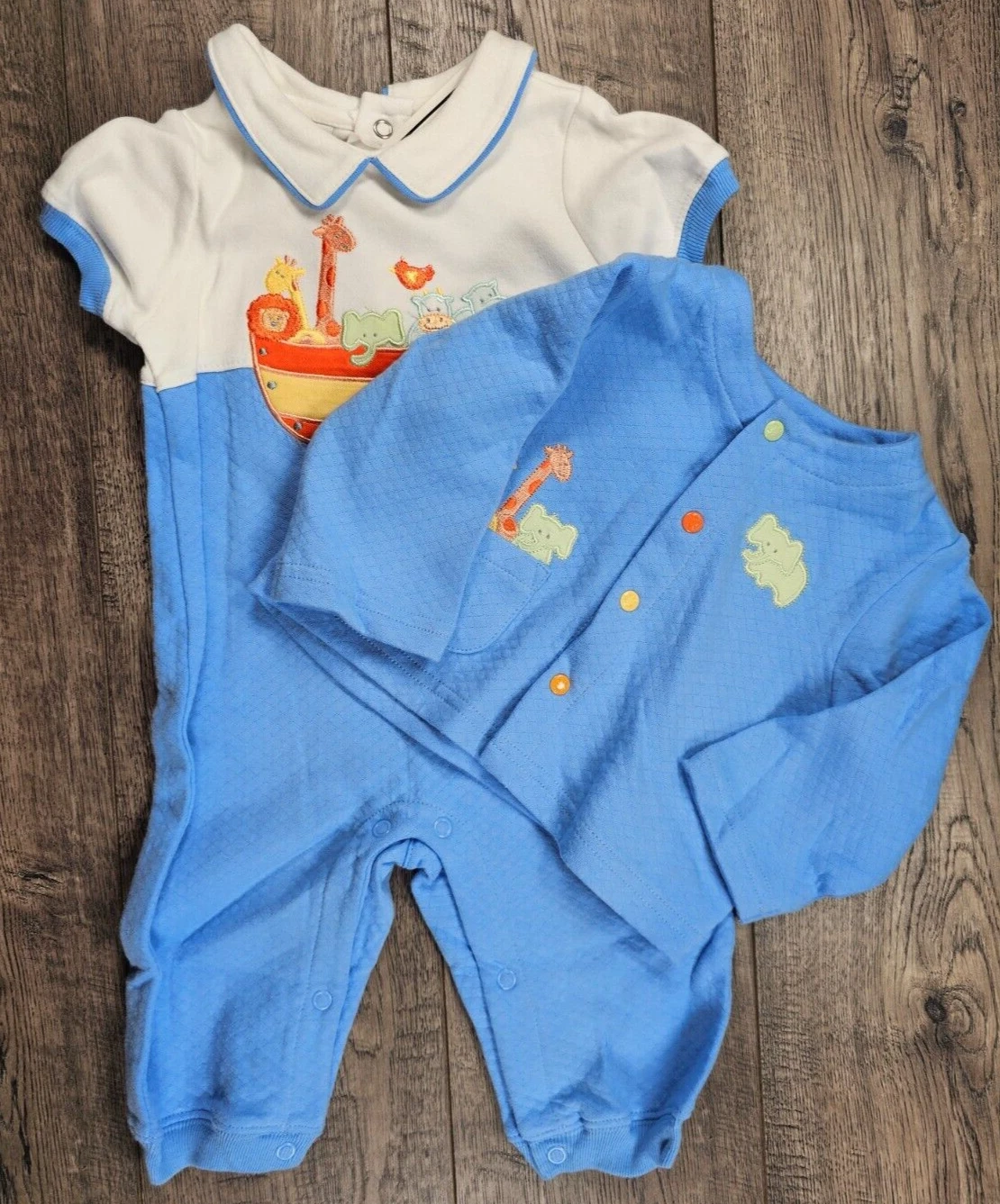 Baby Boy Clothes New Nursery Rhyme 3-6 Month 2pc Noah's Ark 2pc Outfit