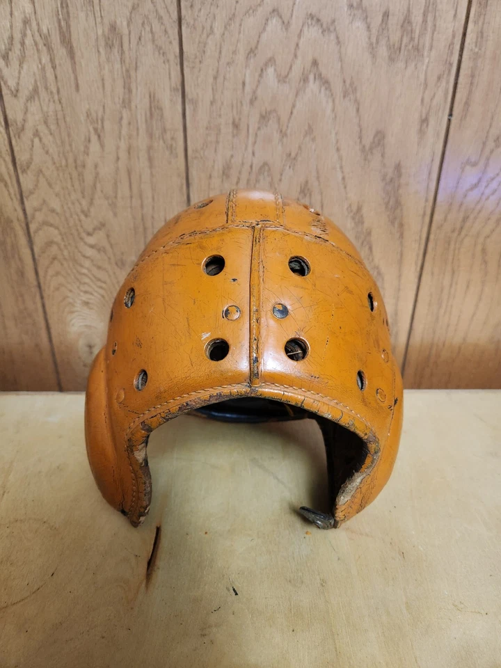 Helmut de cuero vintage original de los años 20-30 Wilson con gran pátina #75 Foto 4 de 4
