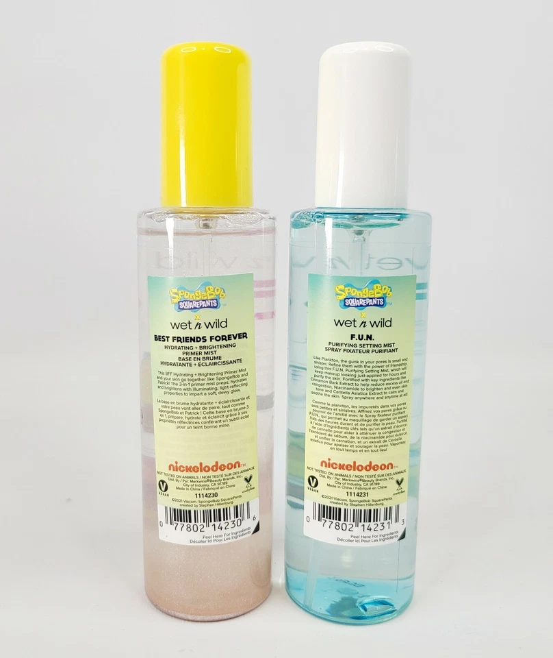 Wet n Wild Spongebob Squarepants BFF Primer & FUN Setting Spray Mist 2 Pack NEW - Image 2 of 4