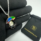 Collier pendentif parapluie fantôme sans visage, bijoux charme anime