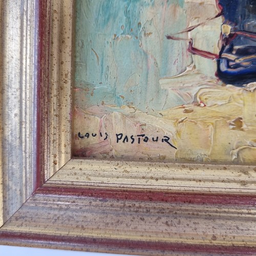 Louis Pastour Signed Oil On Board Harbour View Fishing Boats Etc. - Picture 3 of 12