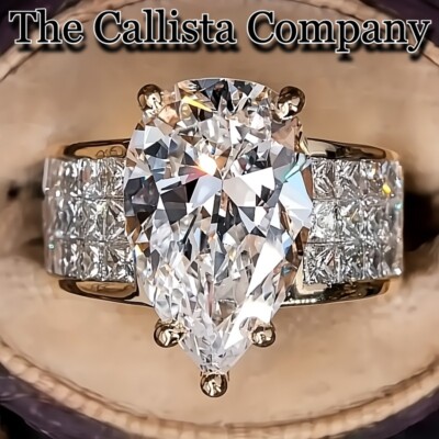 2.8K+ Sold CALLISTA CO. LAB-CREATED 3.0 CT PEAR CUT CLEAR 3A+ CZ RG SZ 5-9  