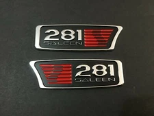 S281 OF SALEEN 281 Accessories EMBLEM NEVER INSTALLED CHROME BLACK /RED -1PAIR