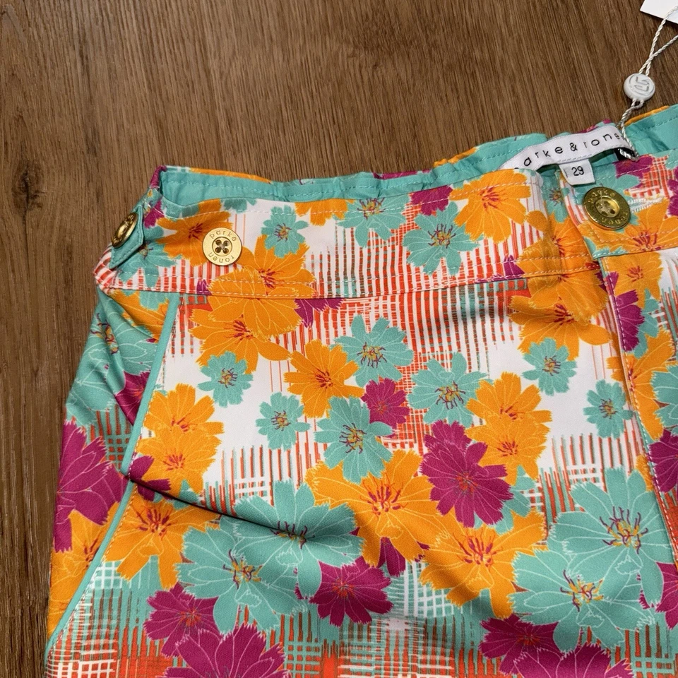 Parke & Ronen Swim Trunks Short Mens 29 Board 6" Dahilas Catalonia Stretch NEW - Image 3 of 4