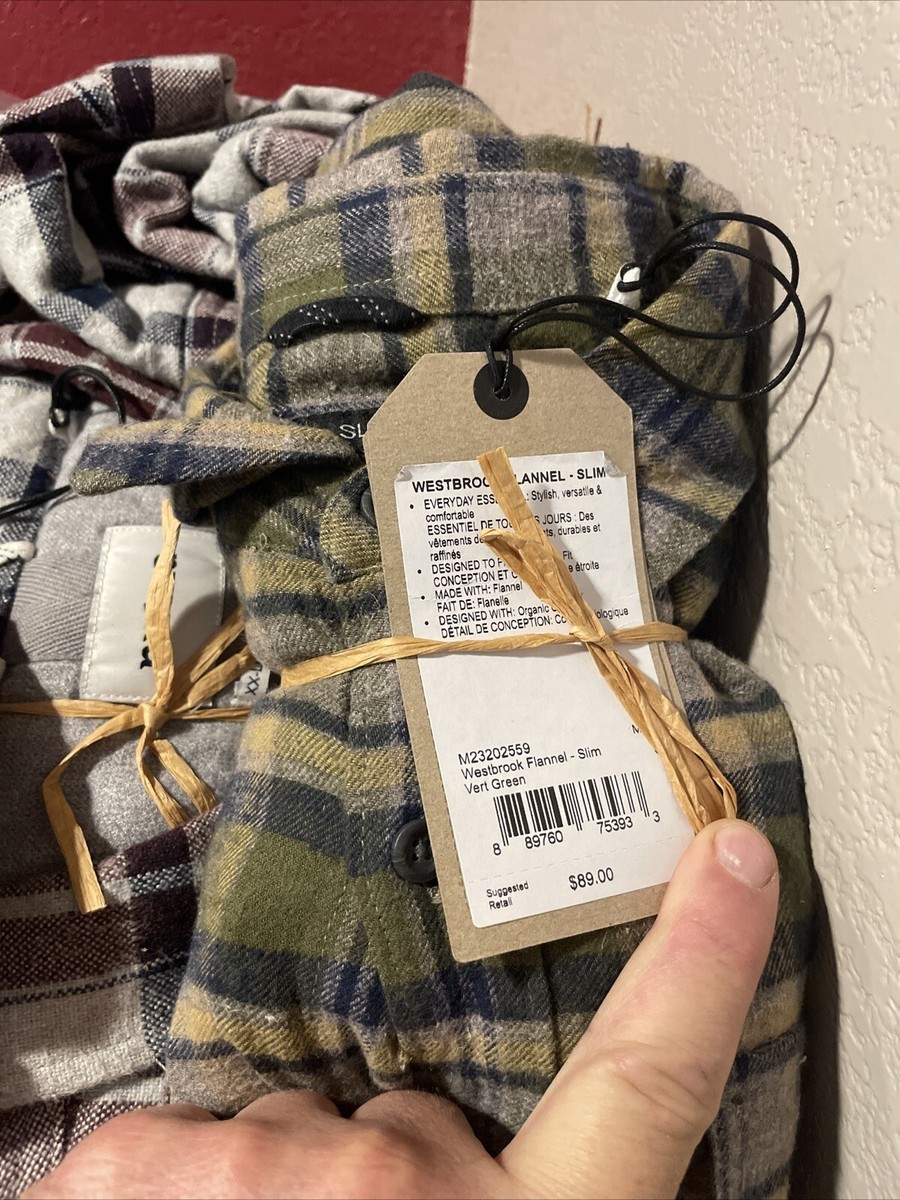 イタリア prAna Westbrook Flannel Men's Shirt NWT Hemp Slim S | eBay