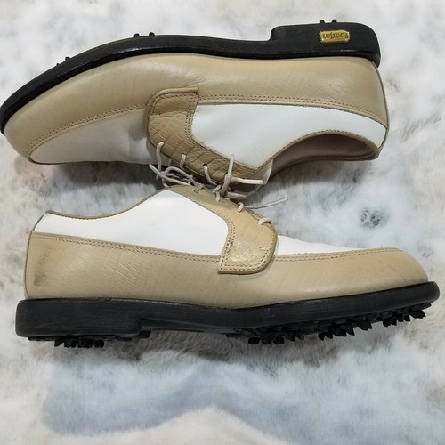 Scarpe da golf FootJoy 7,5N tacchetti Europa donna stringate bianco marrone 99315 - Foto 6 di 10