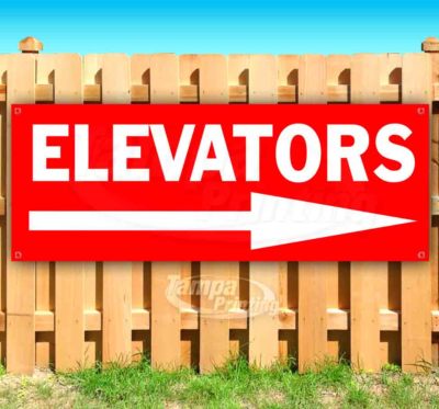 ELEVATORS RIGHT ARROW RED2 Advertising Vinyl Banner Flag Sign Many Sizes DIRECTS
