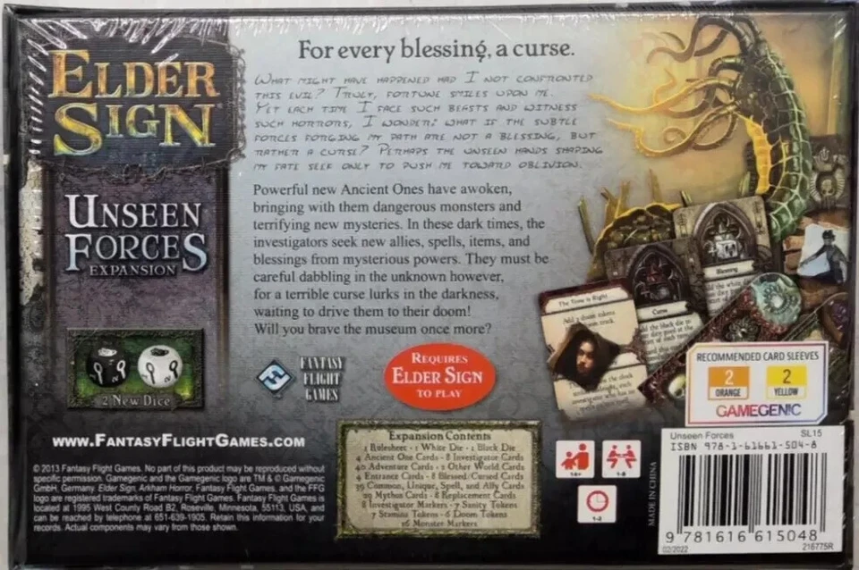 Elder Sign: UNSEEN FORCES (2013) CARD GAME EXPANSION BRAND NEW, SEALED - Image 2 of 2