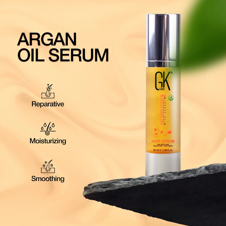 GK HAIR Argan Oil Hair Serum Reduces Frizz Provide Strengthen , Deep Nourishment - Image 2 of 4