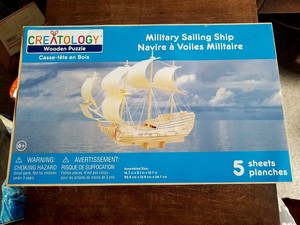 creatology military sailing ship wooden 3d puzzle - 5