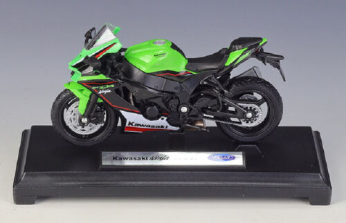 Welly 1:18 Kawasaki 2021 Ninja ZX 10R Modello Moto IMBALLO ORIGINALE - Foto 2 di 5