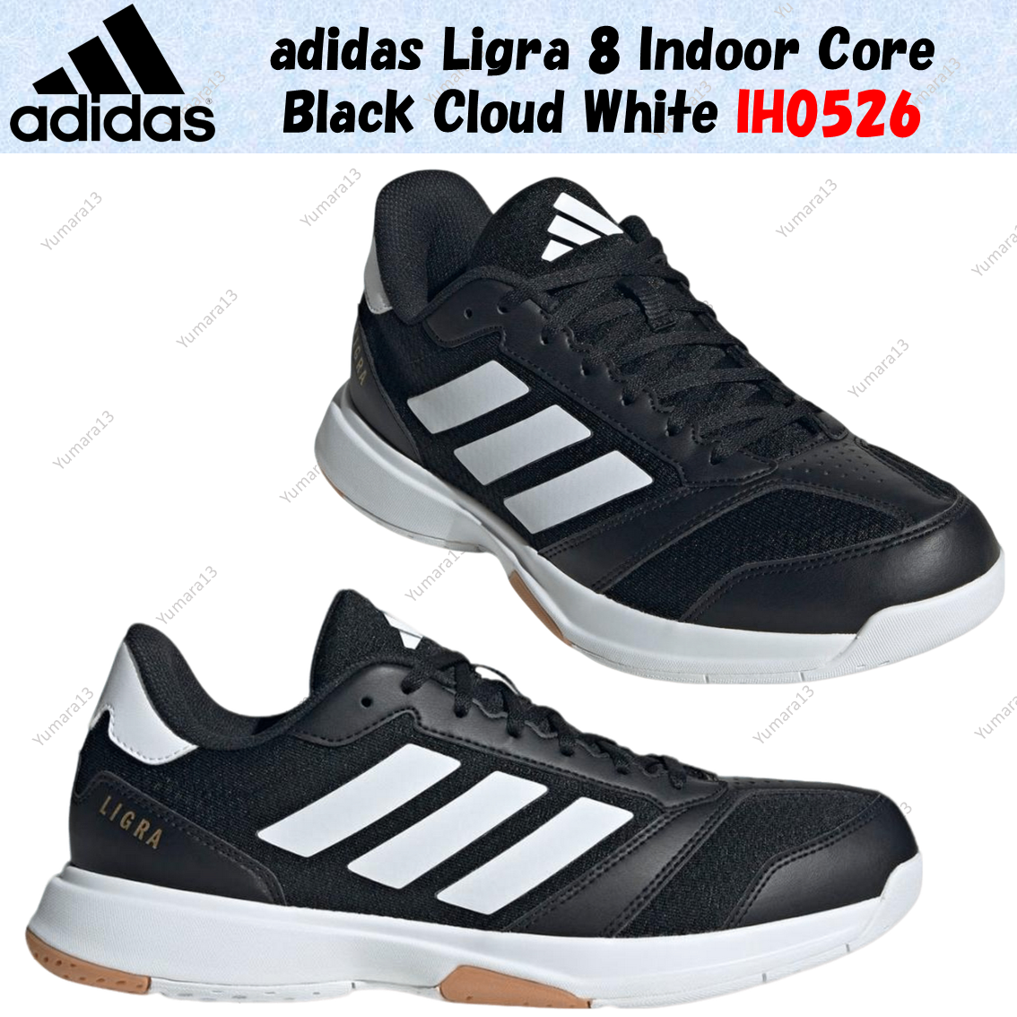 adidas Ligra 8 Indoor Core Black Cloud White IH0526 Men's Size | eBay