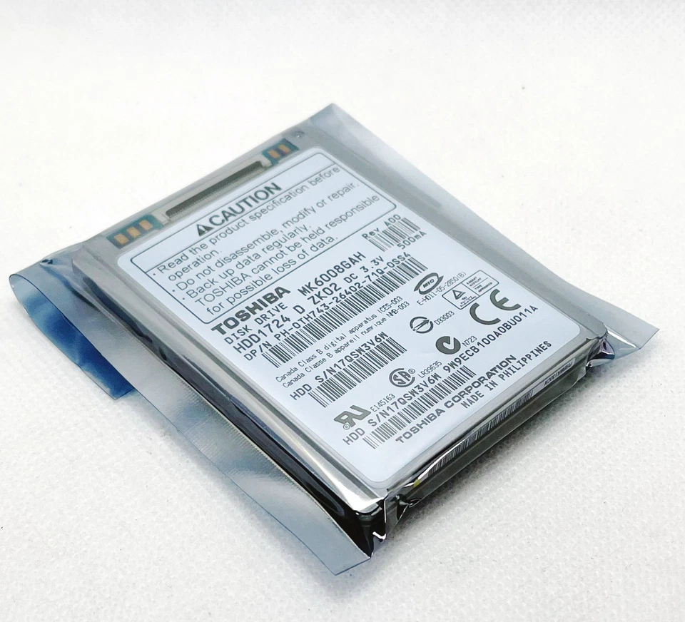 Toshiba 60GB MK6008GAH 1.8" CE hard drive for notebook/ IPOD/ Video camera. - Image 3 of 4