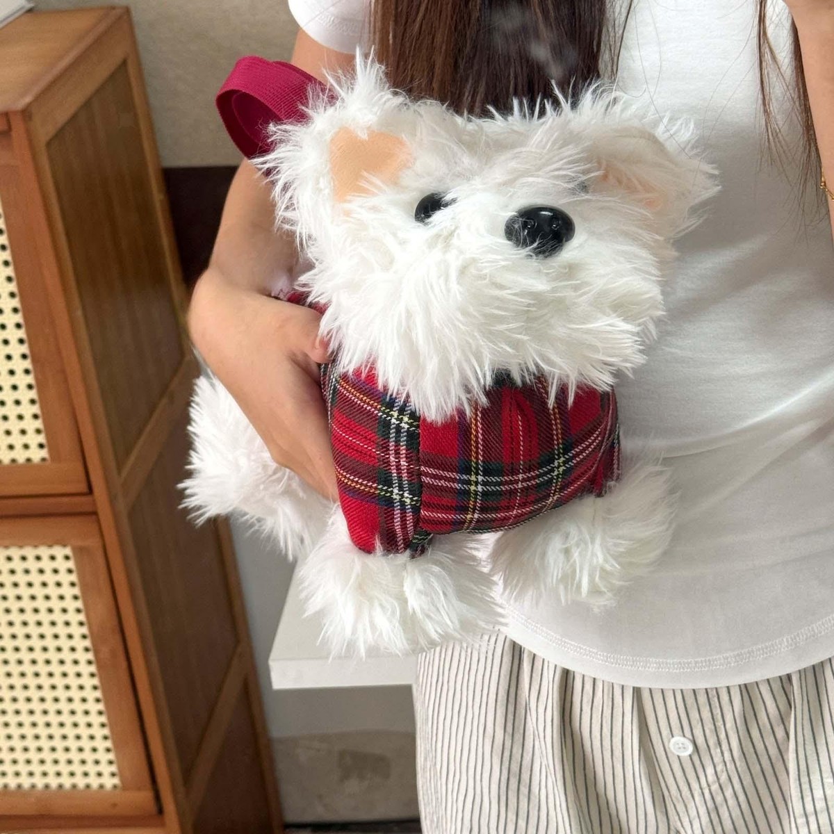 Puppy Doll Crossbody Bag Casual Funny Dog Shape Plush Bag for 