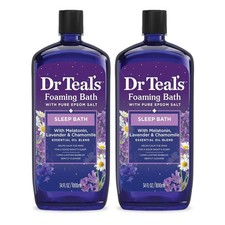 Dr Teal's Sleep Foaming Bath with Epsom Salt Melatonin Lavender Chamomile34oz 2p