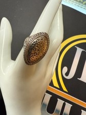 Vintage Sterling Silver Filigree Statement Ring   Size 8   Ornate Boho Design