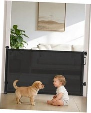 Retractable Baby Gates for Doorways, 58" Extra Wide 34" Tall x 58" Wide Black