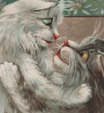 Norwegian Forest Humorous Cats Siberian He Loves Me Anthropomorphic Postcard