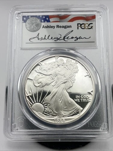 1988-S American Silver Eagle Ashley Reagan Signed PR69 DCAM PCGS