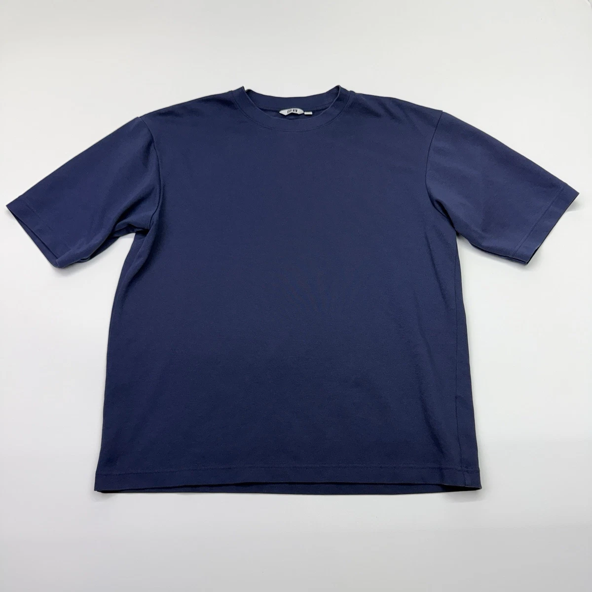 T-shirt Uniqlo U Homme 3XL - Bleu, Col Rond, Manches Courtes, Coton - Occasion Très Bon état