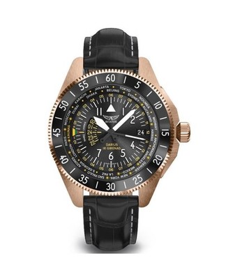 AVIATOR Men Quartz Casual Watch Classic Dress Black Dial Waterproof Round Swiss