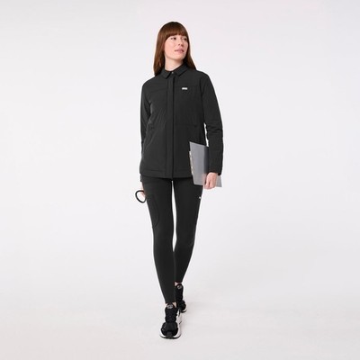 Wear Figs Women's On-Shift Float Shacket Hybrid Shirt Black Jacket XS