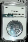 1887Morgan Dollar Monster Purple Stunner PCI SLABBED 65