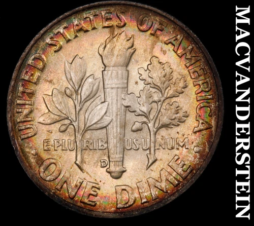 1952-D Roosevelt Dime- Choice Gem Brilliant Uncirculated Colorful Luster #i8008