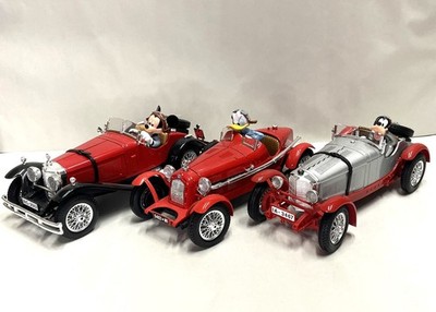 Disney Diecast 1:18 Mickey, Donald, Goofy in Classic Race Cars  Burago Italy