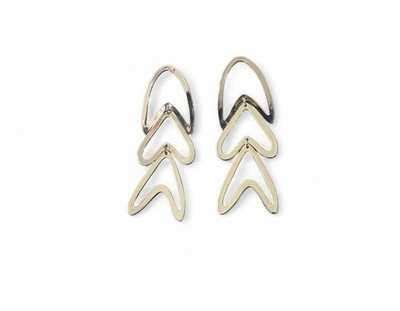 Serena Silver Dangle Earrings Heart Detail Designed in the USA