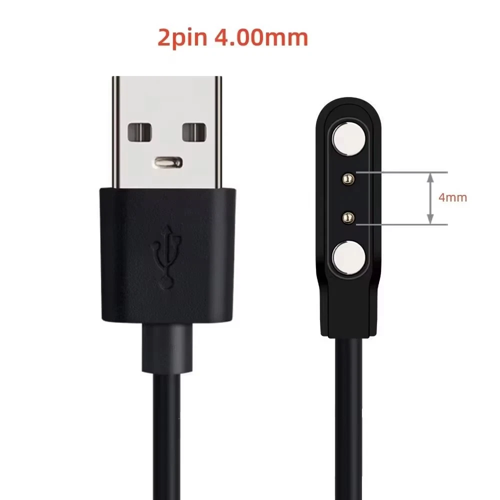 2-Pin Universal USB Data Charging Cable Magnetic Charger For Smart Watch 60CM