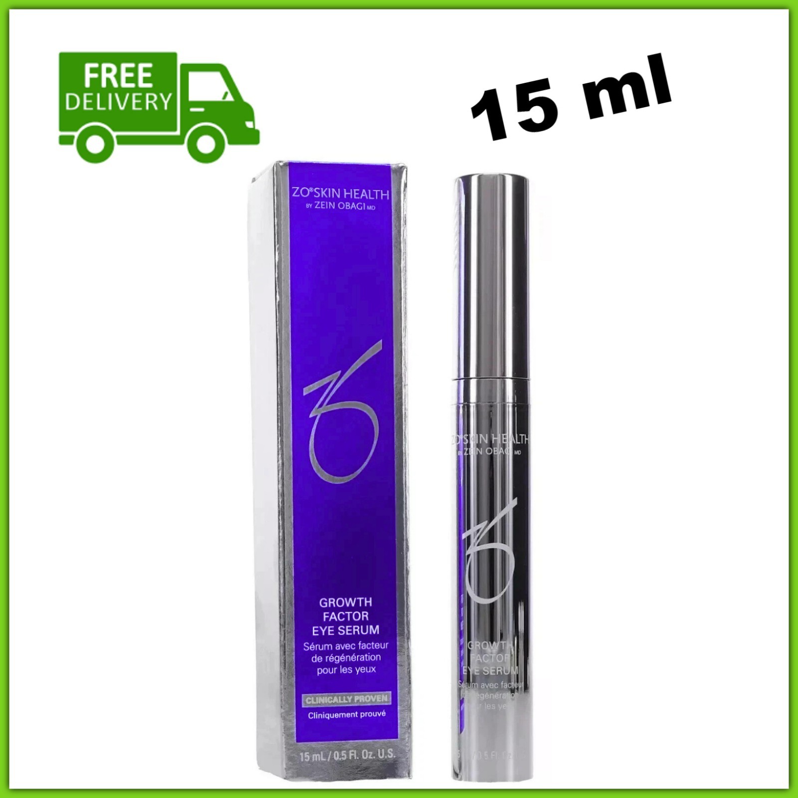 ZO Skin Health Growth Factor Eye Serum - 0.5 oz 15 mL - EXP. 09/2027