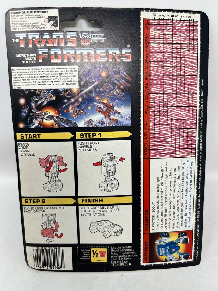 Vintage Transformers 1985 G1 Autobot Tailgate with Card Back - Image 4 of 4