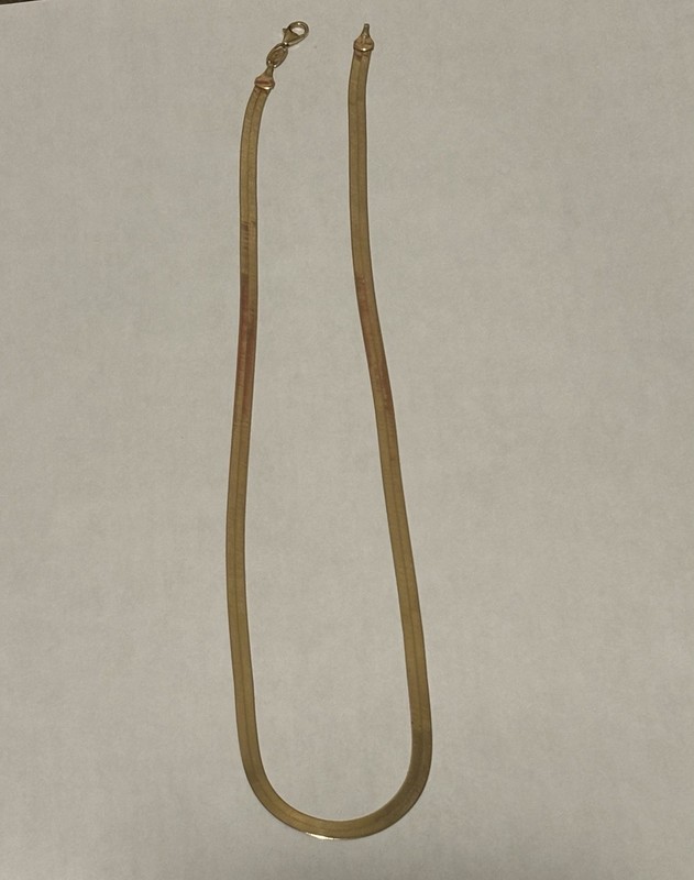 Italian Aurafin 14K Yellow Gold 20.25" Herringbone Chain Necklace 9.94Gr NR